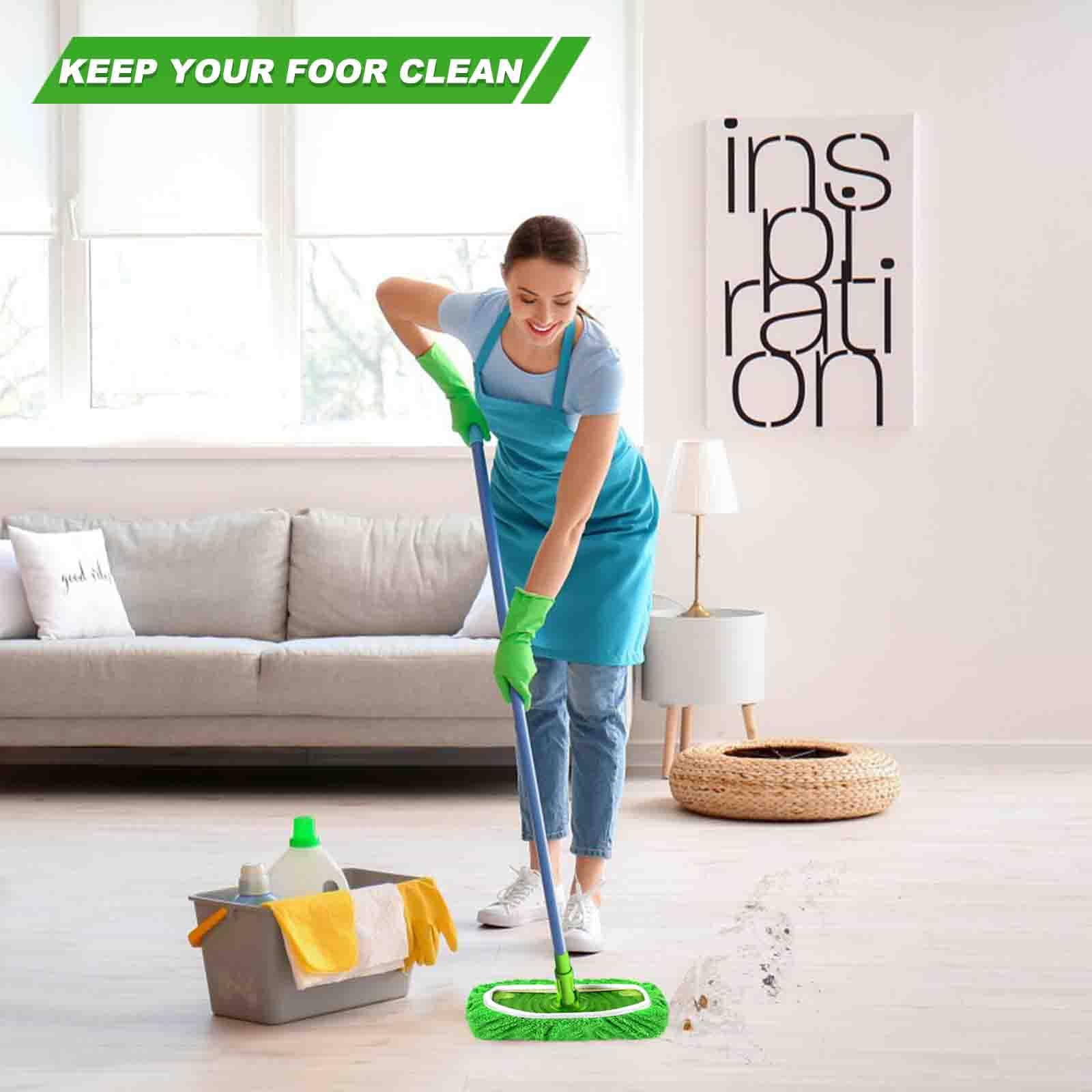 BNGXR 8 stuks herbruikbare doeken, voor Sweeper mop, nat en droog gebruik, voor Sweeper Mop, vloerwisser, nat en droog dweil, voor het reinigen van harde vloeren, houten vloeren (groen