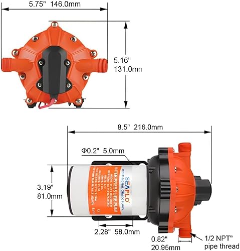 Miniatura 9 de SEAFLO Bomba de diafragma serie 55 - 12V CC, 5.5 GPM, 60 PSI