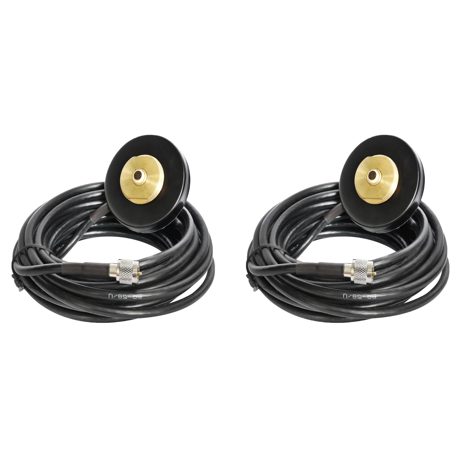 2Pack NMO Mount Magnetic Antenna Base 5M Cable with Mini-UHF Plug for Car Bus Taxi Mobile Antenna