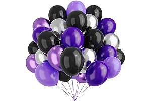 Purple and Black 12 Inch Balloons for Spirited Celebrations