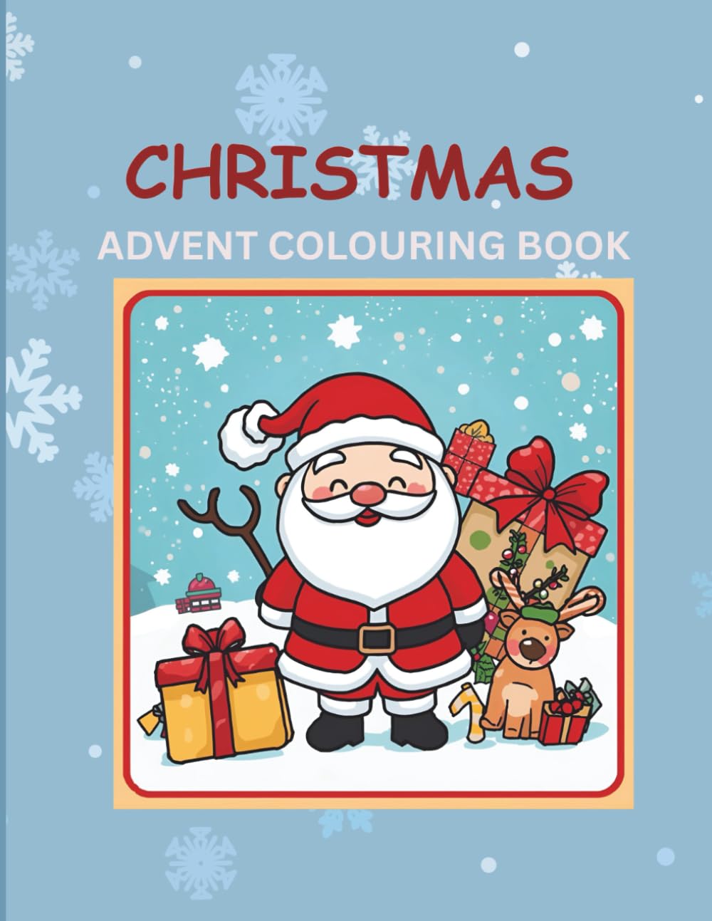 Advent Calendar Christmas Coloring Book for Kids: 25 Days of Christmas Fun with Santa, Reindeer, Snowmen, and Nativity Scenes — A Black and White Holiday Coloring Adventure for Kids