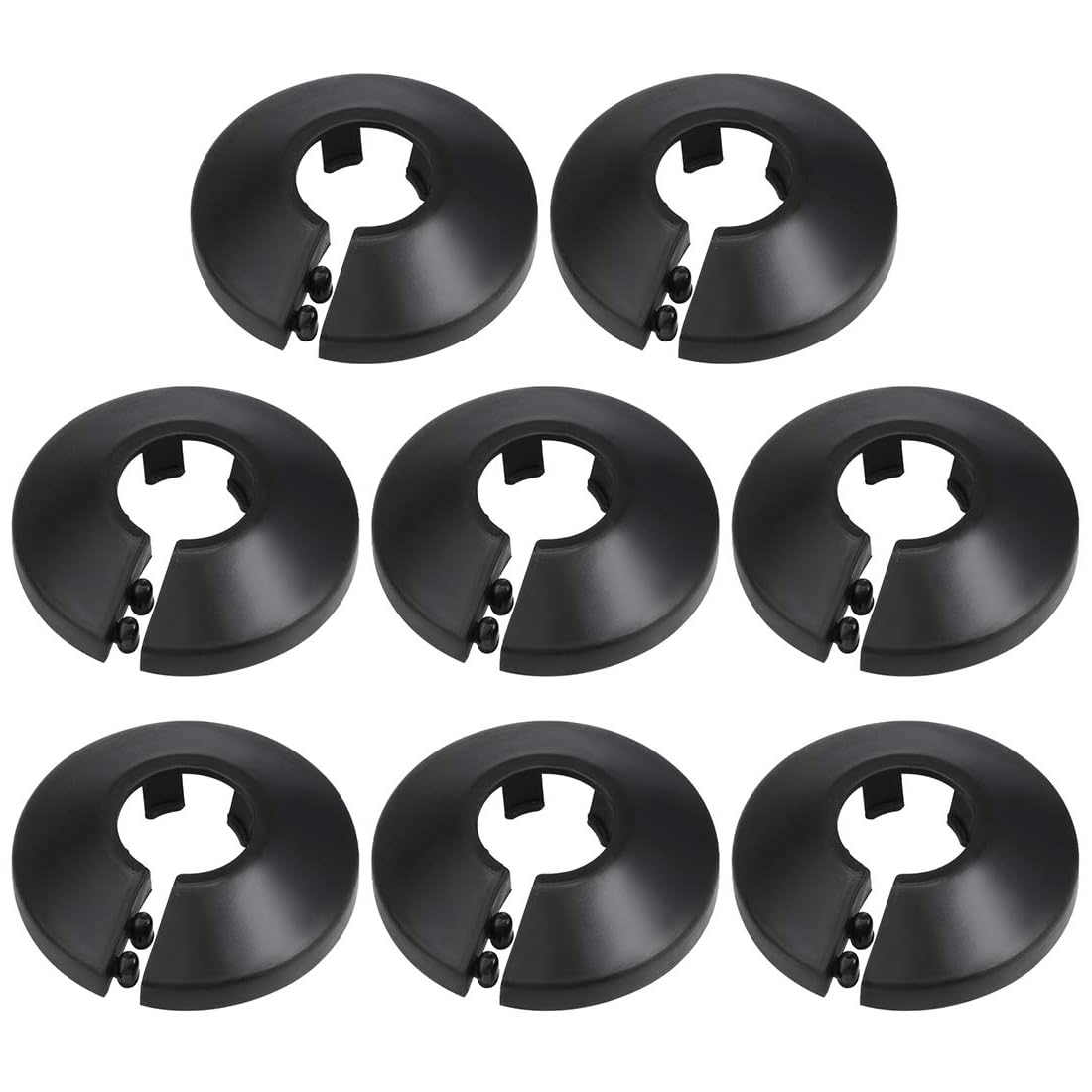 TOP-VIGOR 8pcs 17mm Pipe Cover Decoration, Click-in PP Plastic Escutcheon Pipe Collar for Water Pipe Drain Line