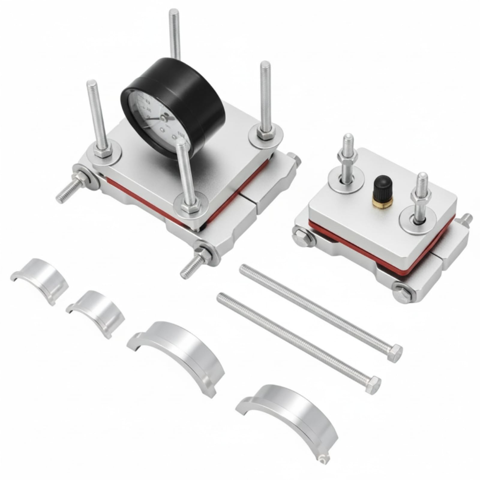 Qianly Kit Reparación con Manómetro Reutilizable Herramienta Metálico para Mecánicos, Taller Mecánico