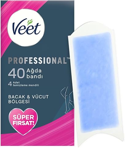 Veet Professional Hassas Ciltler İçin Ağda Bandı, Bacak Ve Vücut Bölgesi, 40'lı Süper Fırsat Paketi, Ağda Bandı