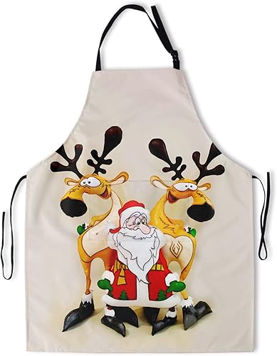 Granbey Color Artist Apron with 2 Pockets Funny Aprons Adjustable Straps Floral Bib Apron for Woman Man Cooking