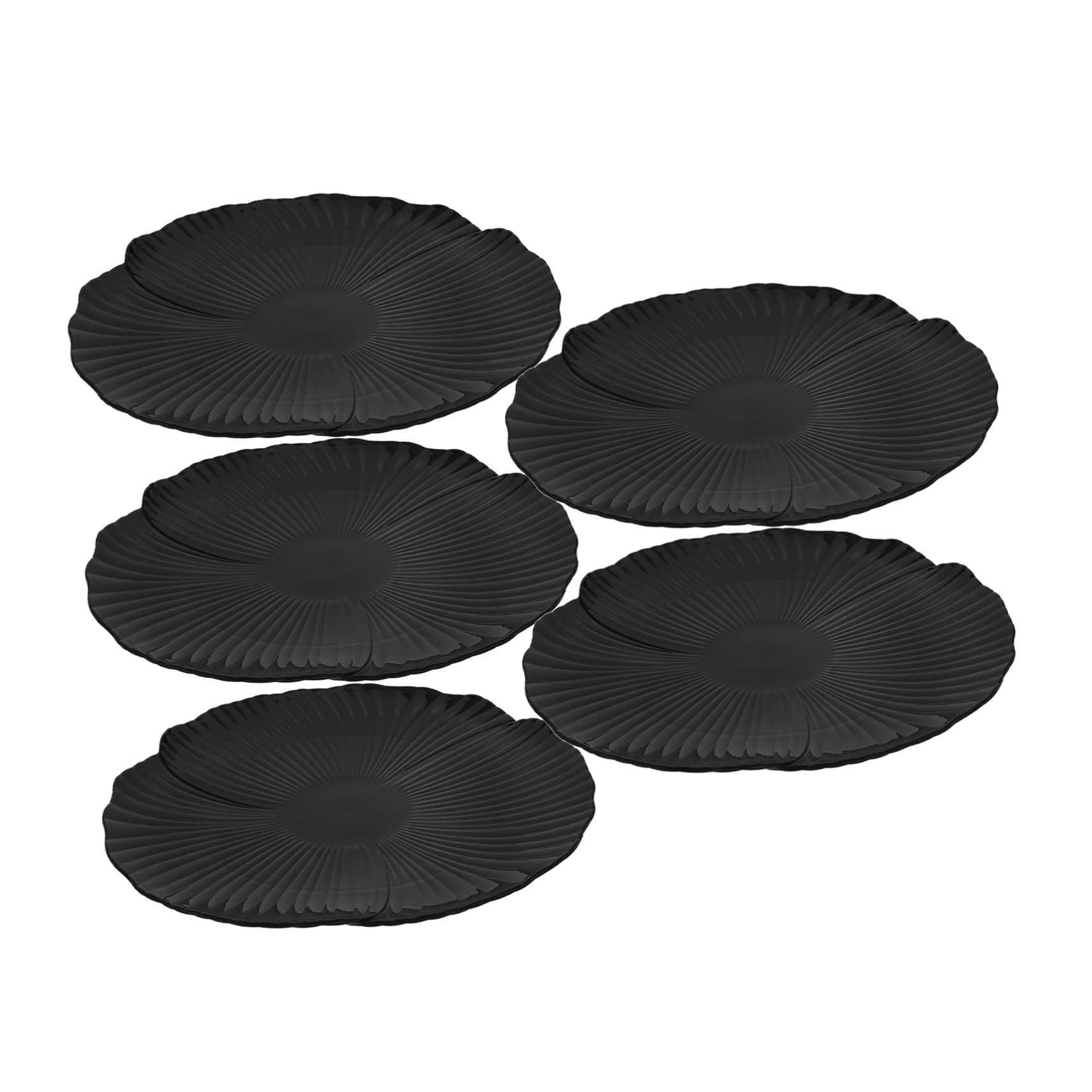 Vaisselle en pétale noire de qualité supérieure : assiettes plates pour table de restaurant