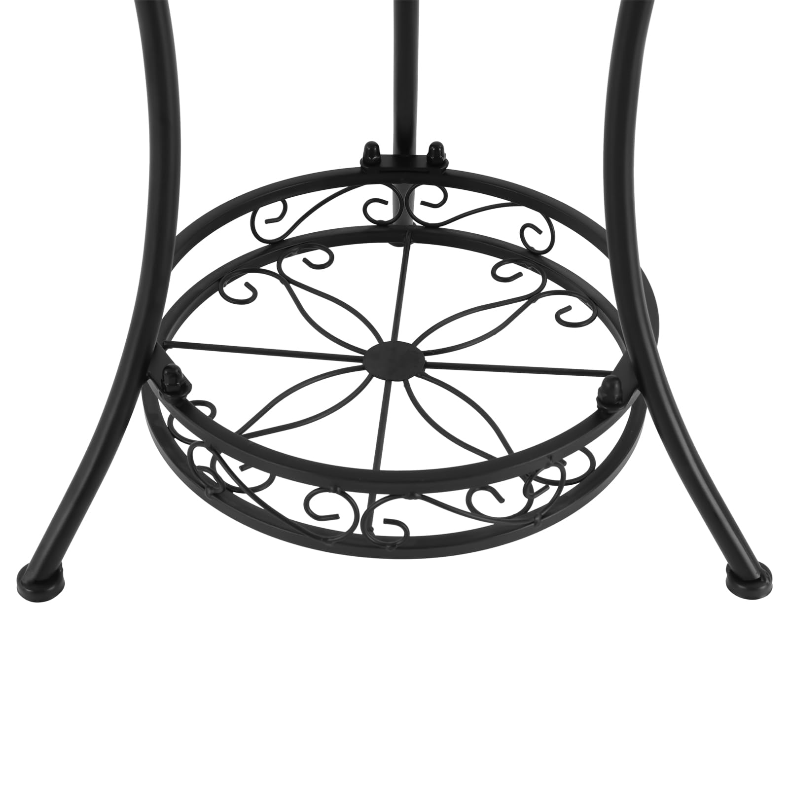 Supporto per piante in metallo con 3 livelli, 84 cm, per interni ed esterni, per terrazza, giardino, balcone, colore nero