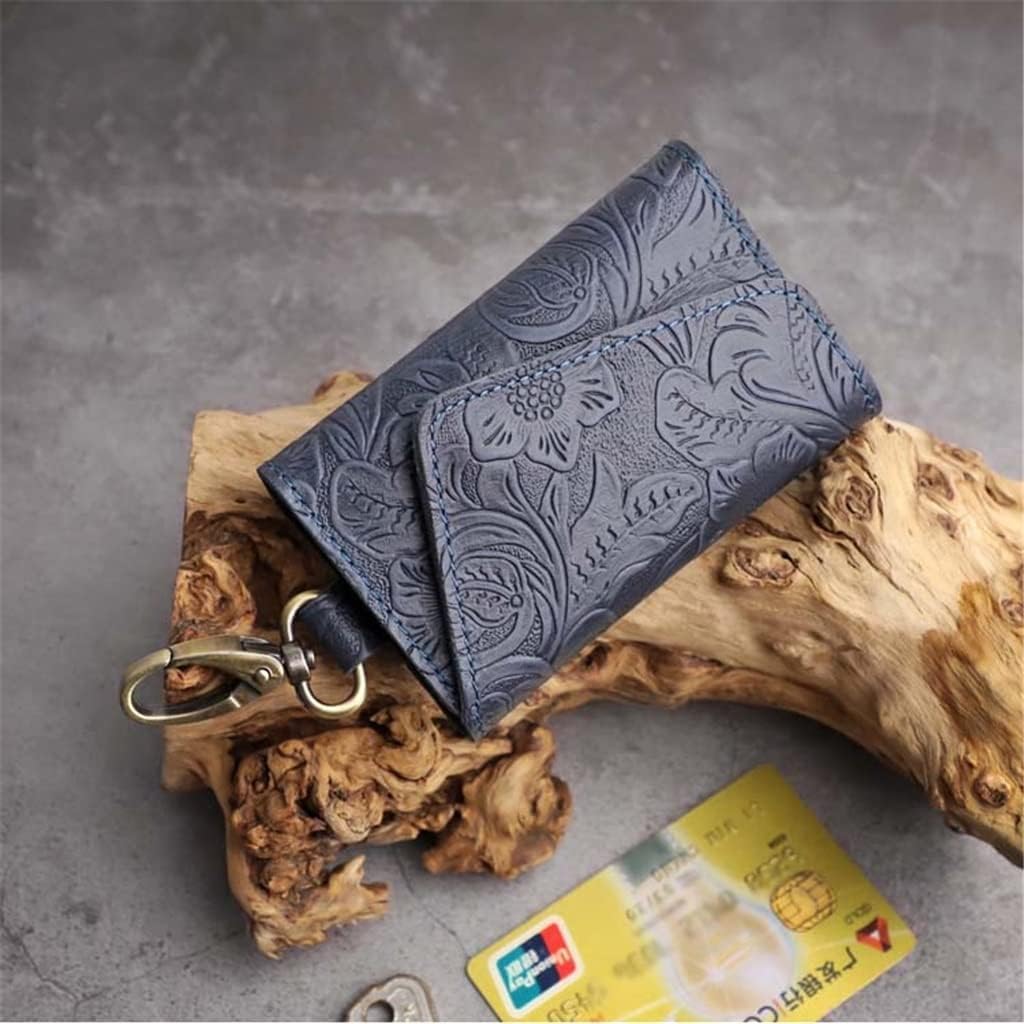 Borsa Portachiavi Fatta a Mano, Borsa Portachiavi da Uomo, Borsa Portachiavi retrò Multifunzionale, Borsa Porta Carte con Fibbia, da Appendere alla Vita