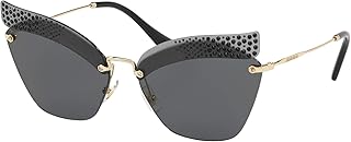 Miu Miu 0MU56TS XEJ1A1 63 Gafas de Sol, Gris (Grey Transparent/Grey), Mujer