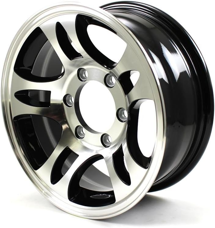 Hispec HWT S556655B 15X6 6/5.5 Aluminum S5 Trailer Wheel - Black