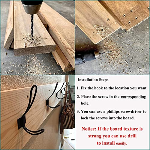 Rustic-Entryway-Hooks-12-Pack-Farmhouse-Hooks-with-Metal-Screws-Included-Black-Decorative-Wall-Mounted-Rustic-Coat-Hooks-Rack-Double-Vintage-Organizer-Hanging-Wire-Hook-Clothes-Hanger Rustic Entryway Hooks 12 Pack Farmhouse Hooks with Metal Screws Included Black Decorative Wall Mounted Rustic Coat Hooks Rack Double Vintage Organizer Hanging Wire Hook Clothes Hanger