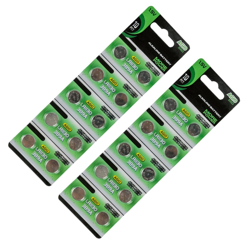 Elnwnnkc Pack Of 10/20 AG10 LR1130 Button Batteries 1.55V Alkaline Batteries Button Coin Batteries for Remotes Control