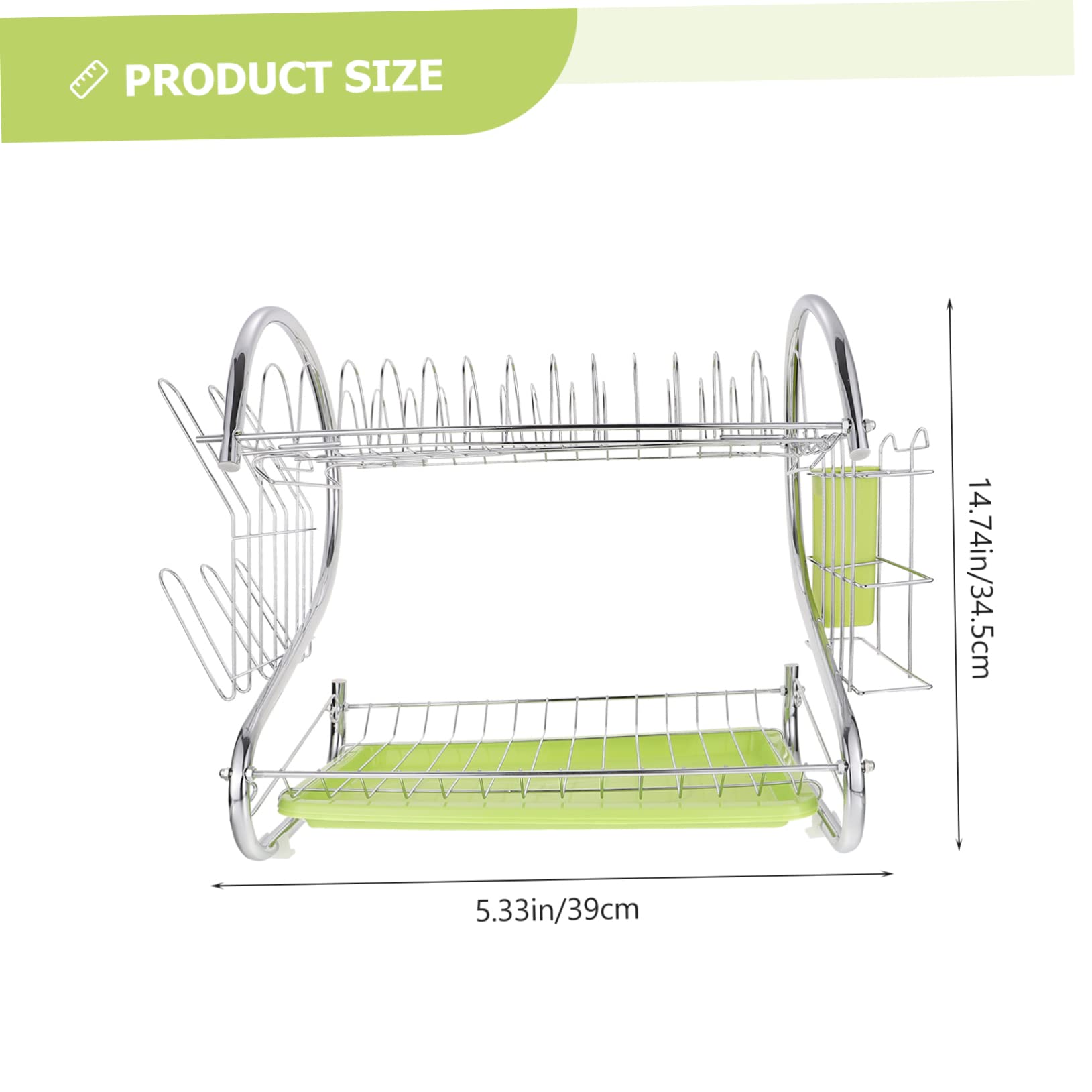 TOPBATHY Escurridor de Platos de Hierro, Doble Capa y Diseño de Drenaje, Mantiene la Vajilla Seca, Adecuado para Cocina, Restaurantes y Hoteles