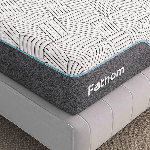 Image of FATHOM Plush Full Mattress 12 Inch Memory Foam Mattress Full Size Bed in a Box for Back Pain Relief and Cool Sleep with Gel Foam and Removeable Fiberglass Free Cover, CertiPUR-US Certified