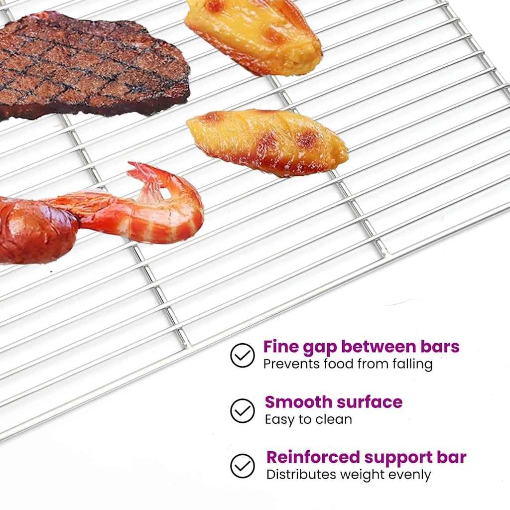 vidaXL Ruszt grillowy 50 x 35 cm Stal nierdzewna srebrny