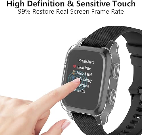 Miniatura 3 de Paquete de 4 protectores de pantalla compatibles con Garmin Venu Sq  Venu Sq Music Case Funda de música suave chapada en TPU cubierta completa