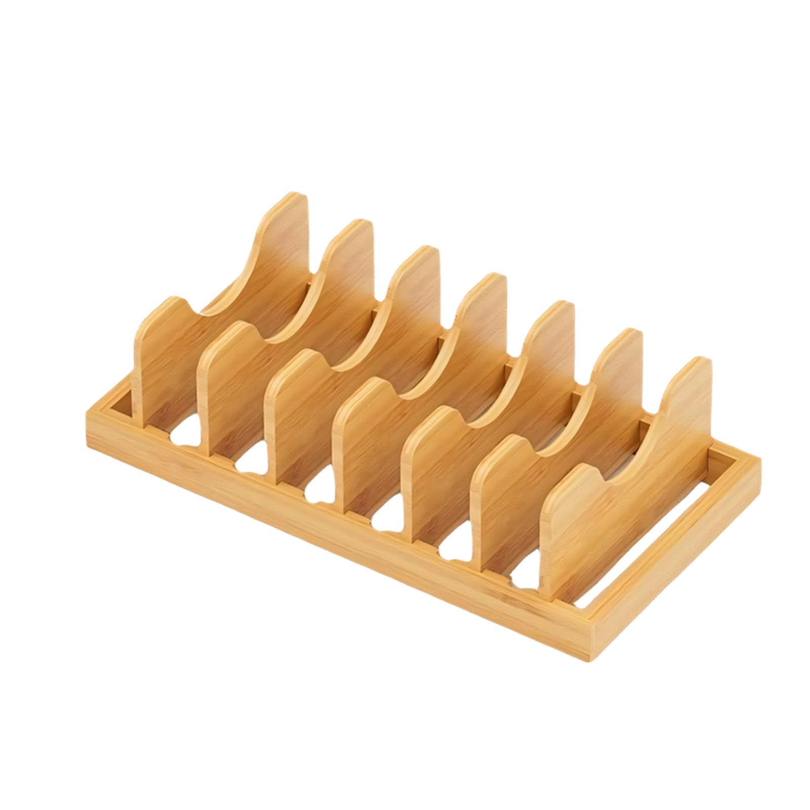 ZEPFJHE Sturdy Wooden Rack for Cookware Pans with Perforated Base and Slip Resistance Drainage Bowl Planner
