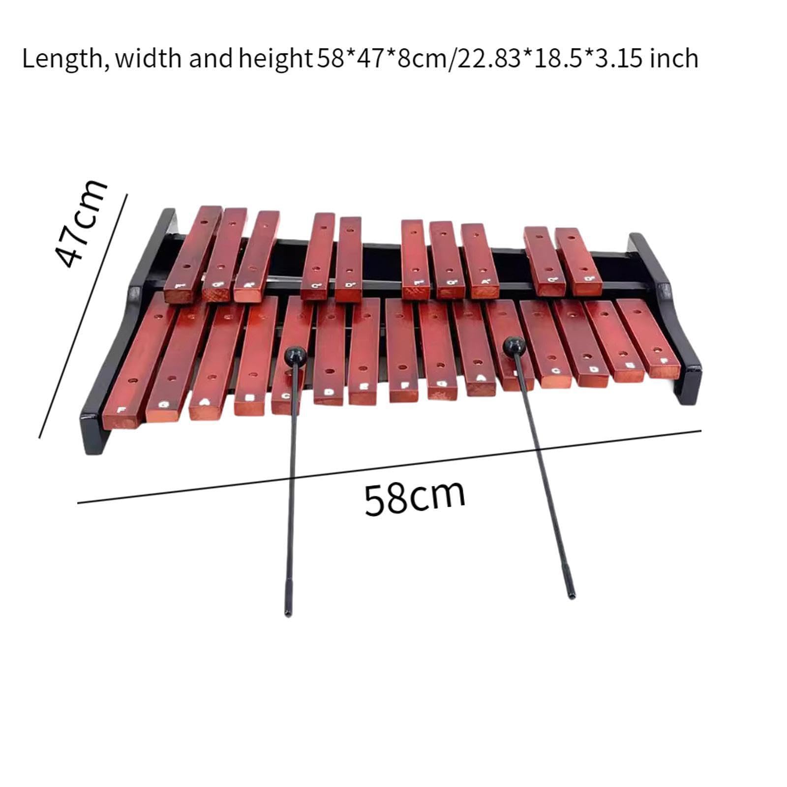 Xilófono soprano de Para madera Glockenspiel con 25 teclas, fabricado para niños. Promueve la música segura. Este instrumento musical infantil es, Imitación con bolsa, 58x47x8cm