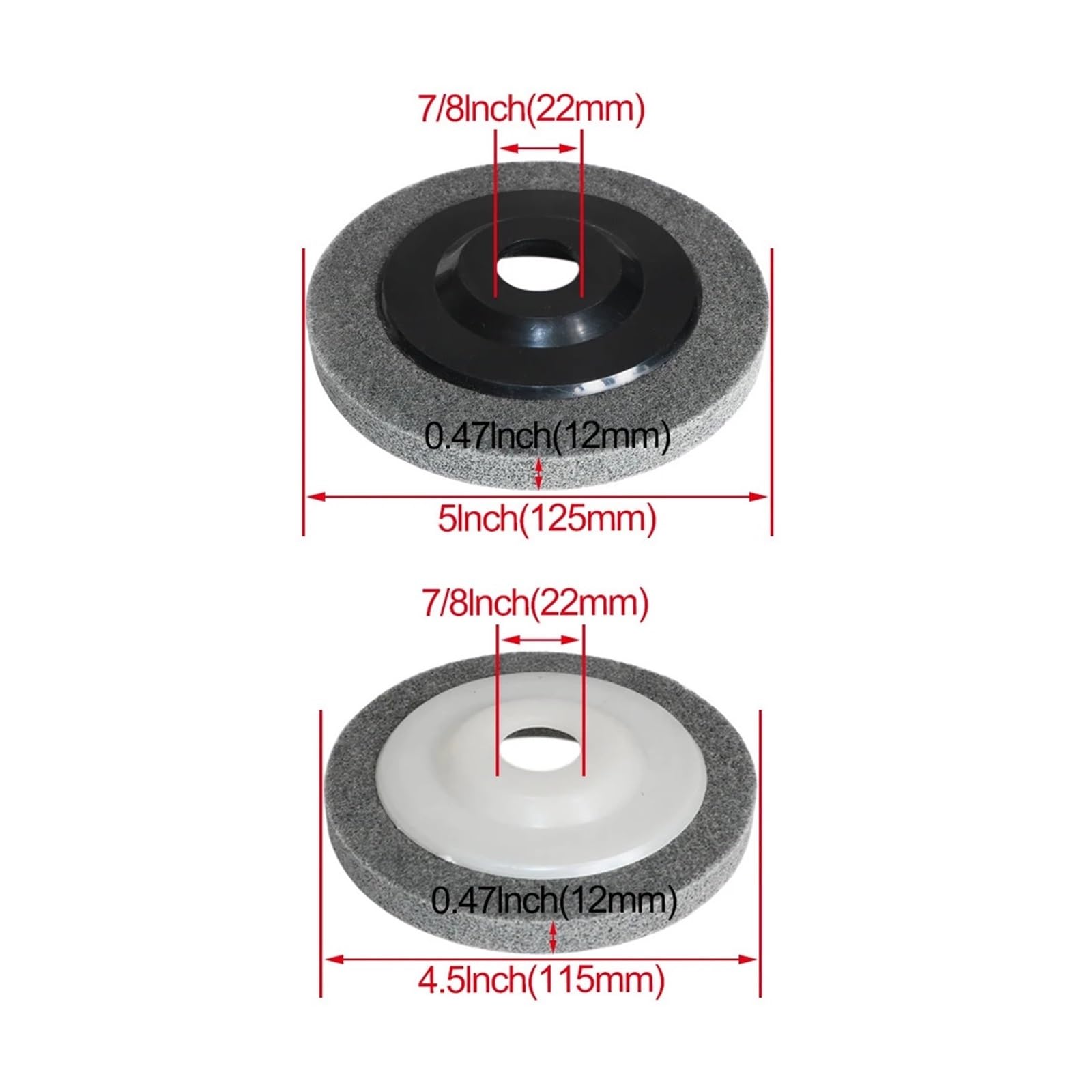 5/10 pezzi 5" 4,5 pollici 115 mm disco abrasivo in fibra di nylon for lucidatura non tessuto 125 foro 7/8" molatura