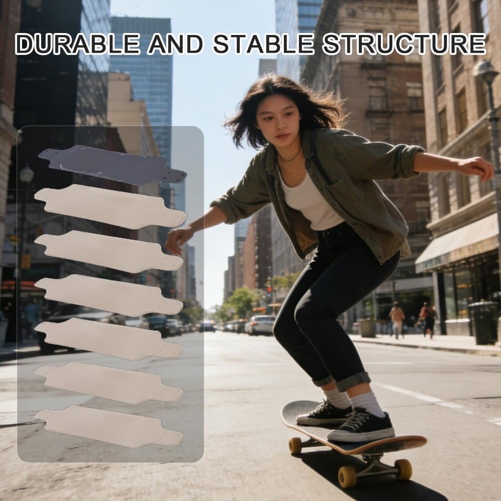 Longboard Elettrico con Telecomando e Display Intelligenti, Velocità Massima 25km/h e Autonomia 15km, Regolazione 4 Velocità per Adulti, Tavola in Stile Skate Elettrico che Supporta(8Km,Standard)