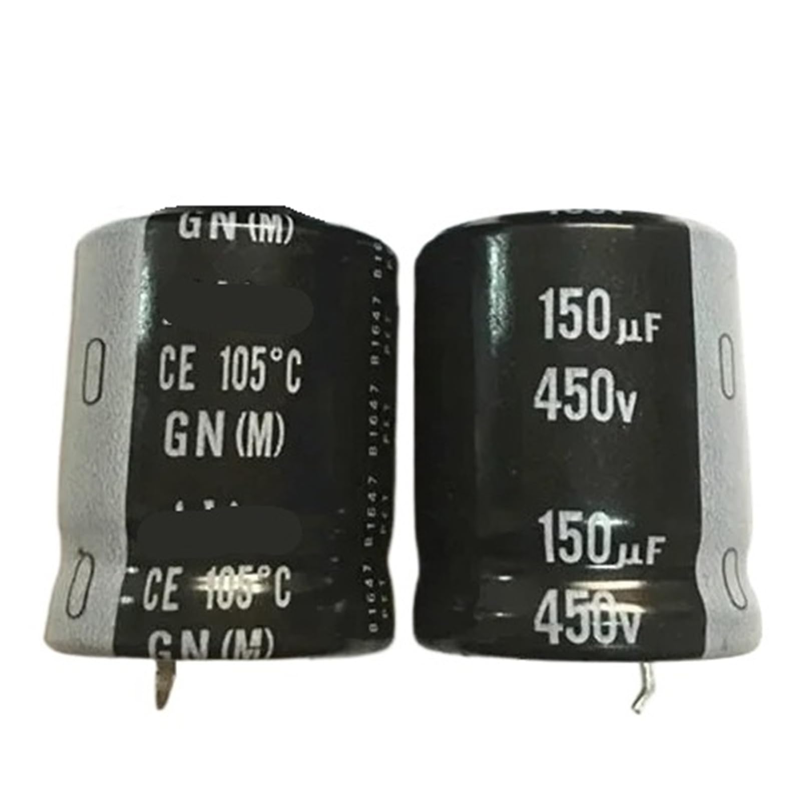 Condensateurs 150uF 450V GN/GY en aluminium, stabilité thermique supérieure en format 25x30mm