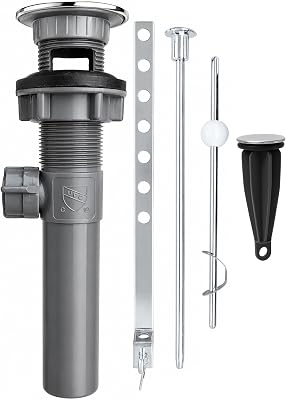 Bathroom Sink Pop-Up Drain with Overflow, Chrome PVC Body, cUPC