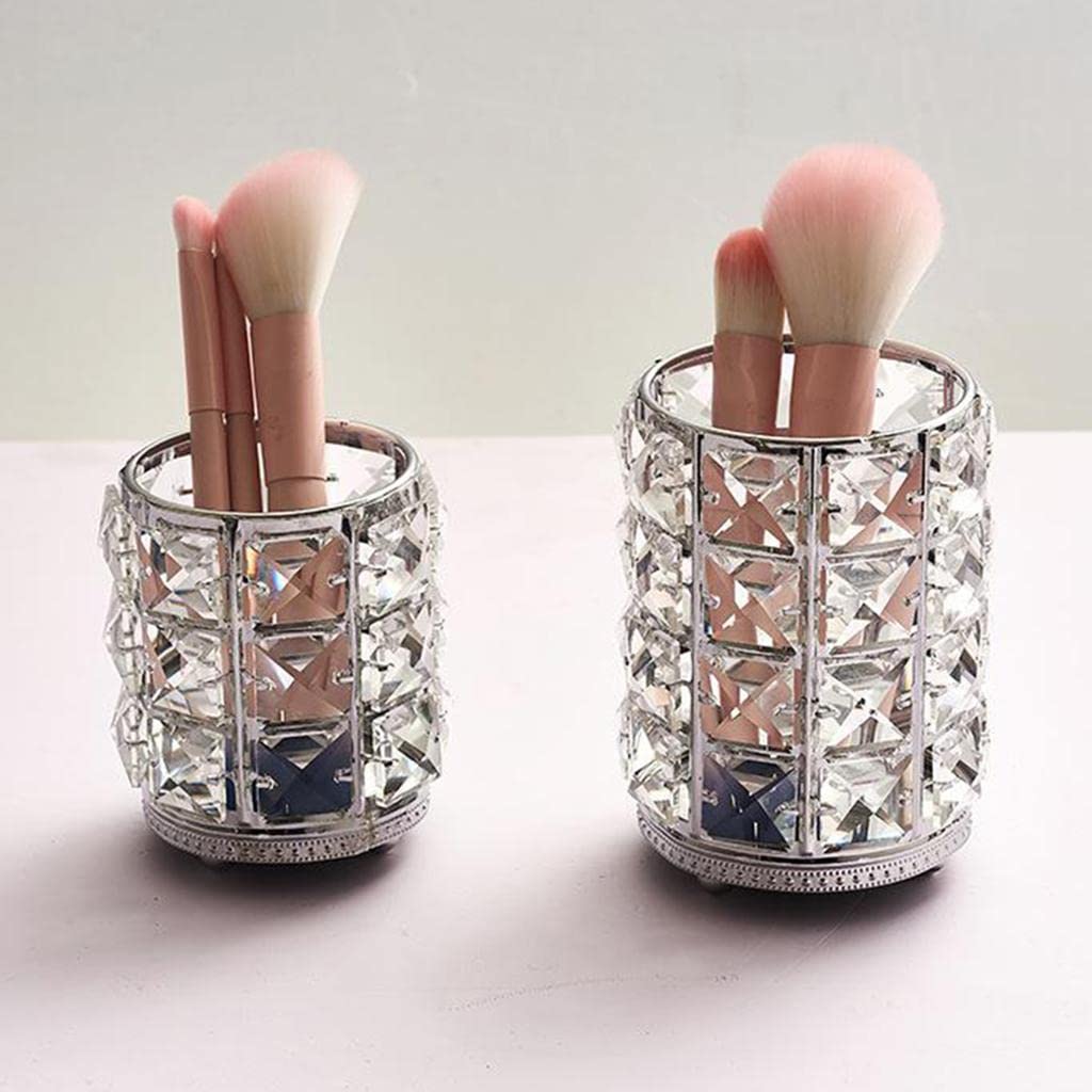 BNF® 2X Crystal Makeup Brush Holder Collection Organizer Household Silver L S|Home & Garden |Household Supplies & Cleaning|Home Organization|Storage Boxes 4