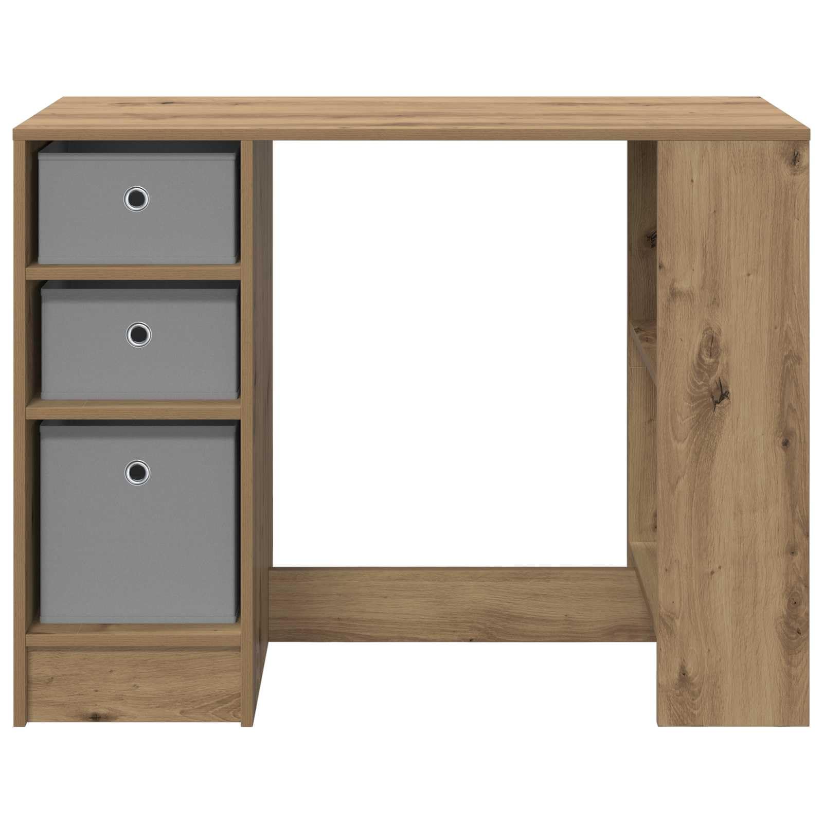 Scrivania in legno di quercia artificiale, 100 x 40 x 75 cm, con cassetti