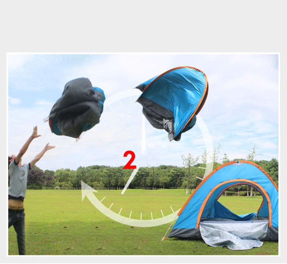 HANABASS Double Person Quick-Open Tent Automatic Pop up Canopy for Beach Camping 2-Person Family Tent 2-Door Ventilation Random Color