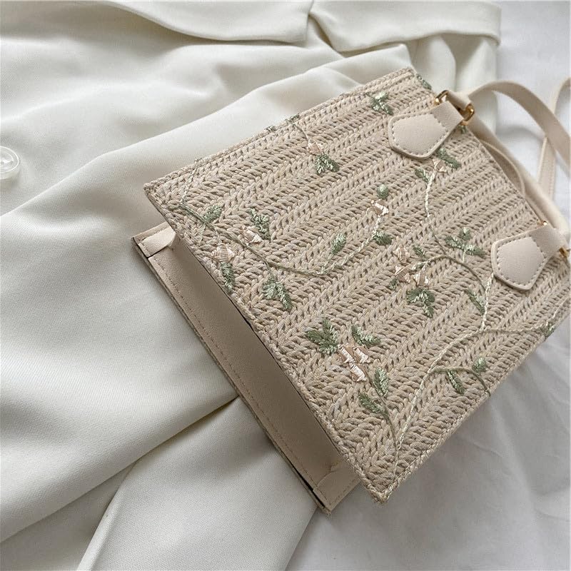 Khaki Weave Bag 1 Piece, Cute Woven Handheld Bag, Stylish for Market Trips Cafe Runs, Durable and Chic4