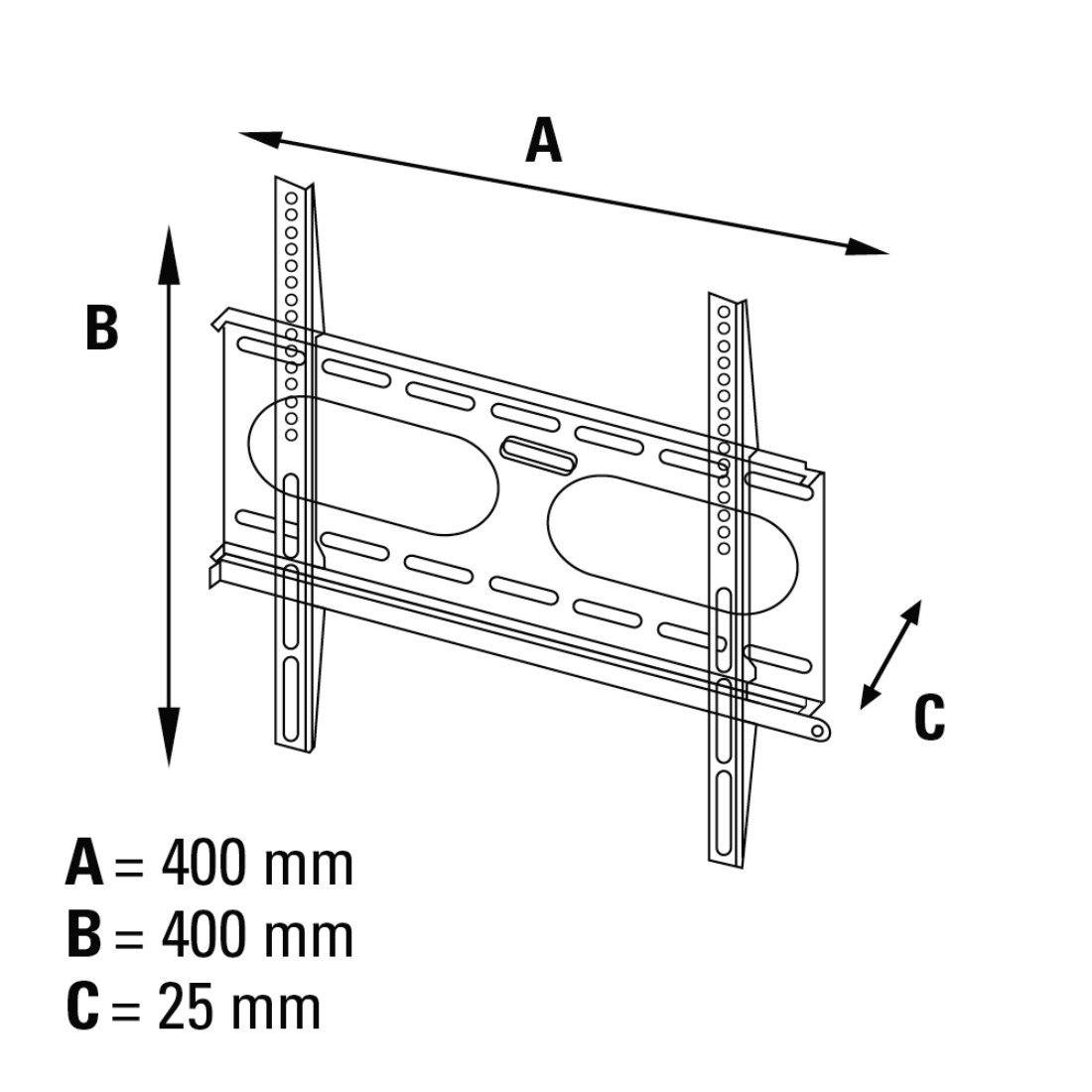 Hama Ultraslim Fixed TV Wall Mount (for screen diagonal from 81 to 142 cm (32 inches and 56 inches) for a maximum of 50 kg, VESA up to 400 x 400, 3 stars) White - 4