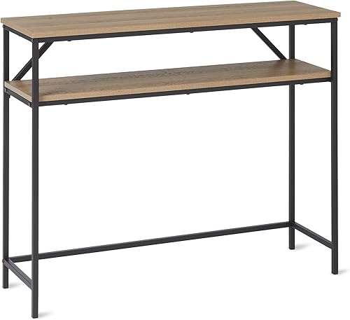 Miniatura 10 de Amazon Basics Mesa de centro rectangular con estante inferior, mesa central para sala de estar, de madera, 19.9" P x 31.5" A x 16.5" Al