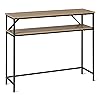 Amazon Basics Rectangular Console Table with Storage Shelf, Steel Frame, 11.8" D x 39.4" W x 31.5" H(in), Oak Finish