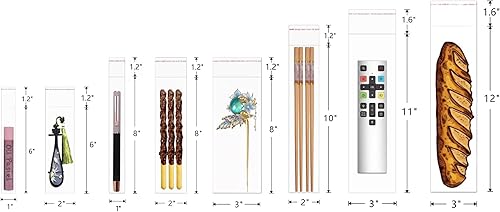 Miniatura 3 de DecorBess Bolsas de celofán resellables largas de 3 x 11 pulgadas, 200 bolsas adhesivas transparentes OPP bolsas de celofán autosellantes de 2 mil