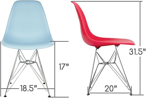 Miniatura 2 de Markle Cool Grey - Silla de comedor DSR tapizada con tela de cuero sintético gris frío con patas de acero negro