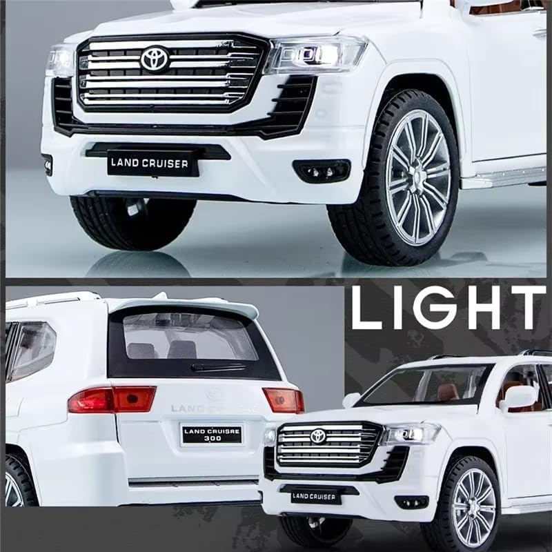 Image of Compatible for 1:24 Land Cruiser Lc300 Toy Car Model, Diecast Collectible Pull Back Model Car with Sound and Light, Toy Gift Vehicles for Adults Kids Boys Girls (1:24 Land Cruiser Lc300-Black Color)