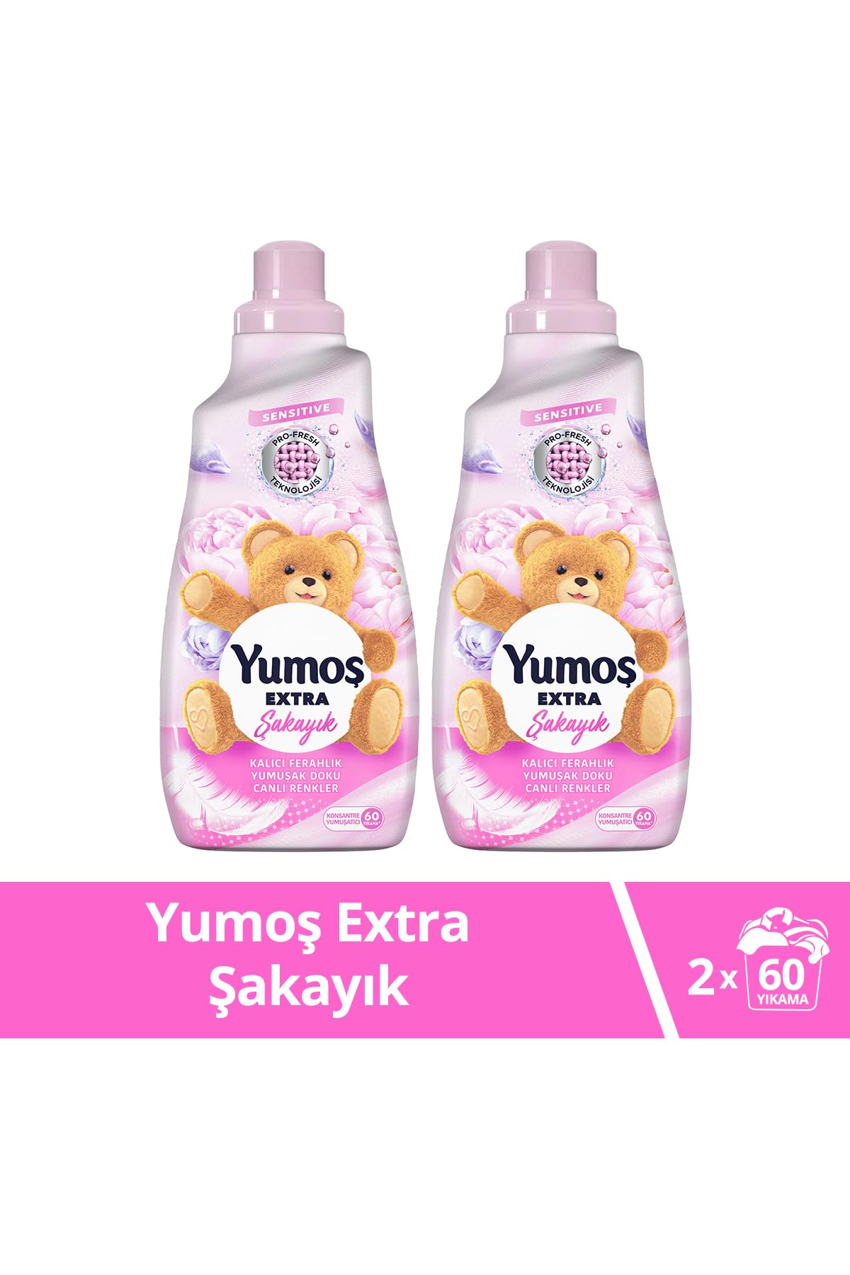 Yumoş Extra Şakayık Konsantre Çamaşır Yumuşatıcısı, Sensitive, 2x1440ml