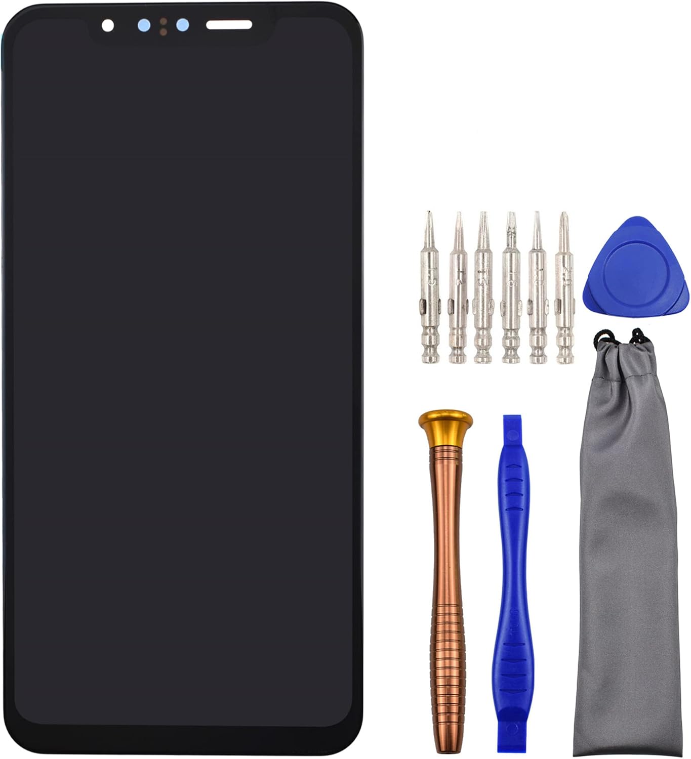 Replacement Screen LCD Display Touch Digitizer Assembly for LG G8S ThinQ LMG810 6.21" Black LM-G810 LMG810EAW with Tool Kit