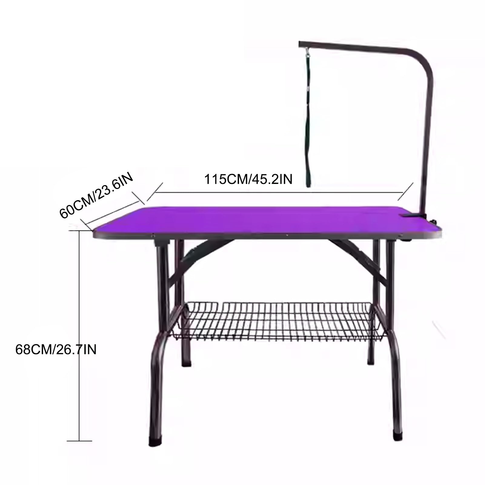 Mesa de Peluquería para Mascotas, Mesa de Aseo Plegable con Estante de Almacenamiento, Mesa de Aseo para Perros con Encimera Antideslizante, Mesa de Aseo para Gatos(Blue)