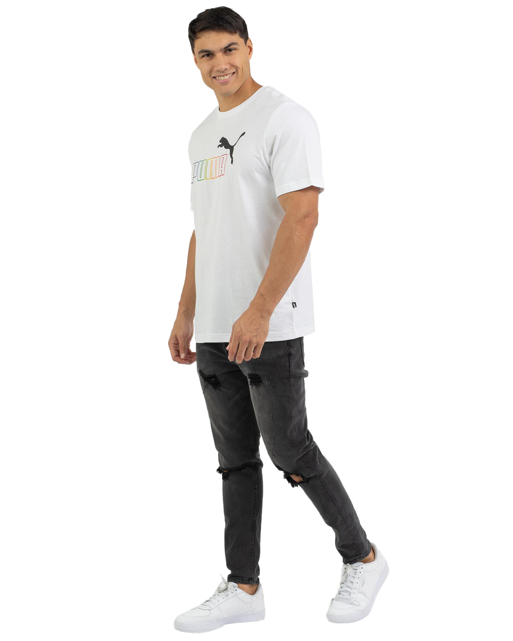 PUMA Essentials + Rainbow Tee Puma White LG