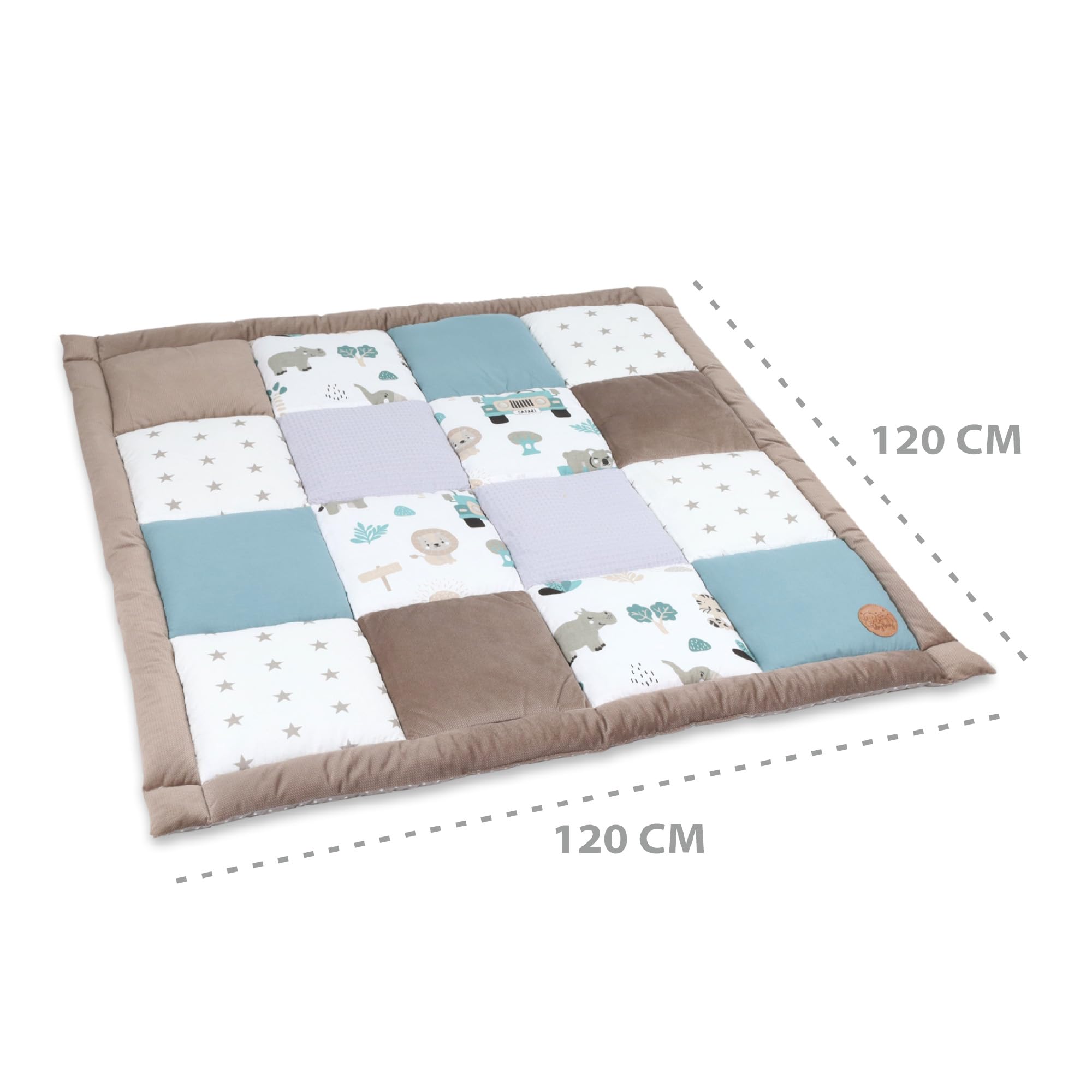 Tappeto gioco bambini per gattonamento - tappetino neonato cameretta bambina e bambino tappeti stanza per gattonare bimbi Oeko-Tex Africa patchwork
