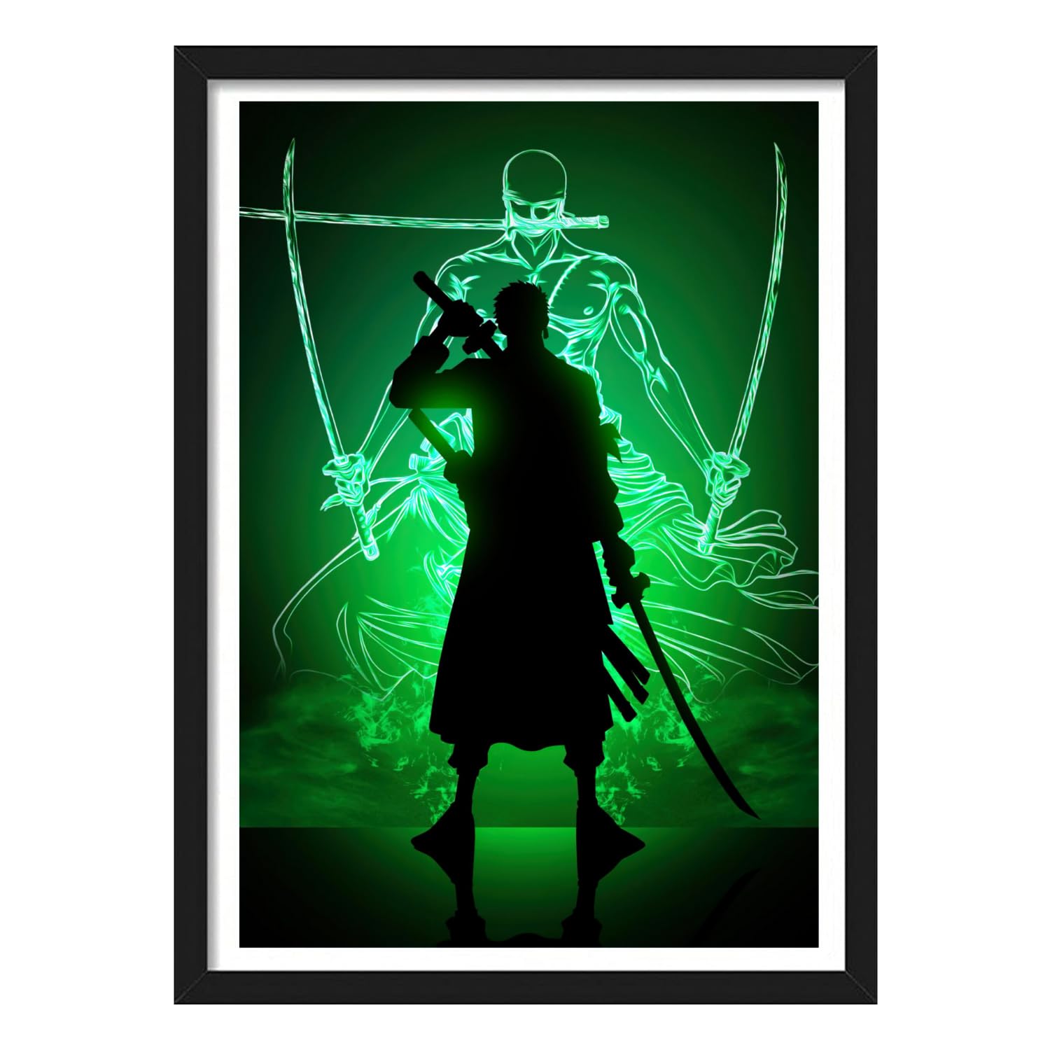 Paper Yourcanvas | Roronoa Zoro | One Piece | Anime Frames & Posters (Black Framed 10×13 Inches, Roronoa Zoro)