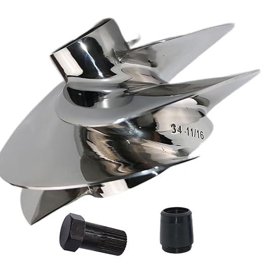 Impeller Kit for Sea-Doo Jet Ski, Replace for Solas SX4-CD-11/16 Impeller, Stainless Steel Polished Personal Watercraft (PWC) Impeller, 4 Blades, 161MM Diameter