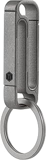 KeyUnity KM11 Titanium Key Holder Belt Clip, Double Side Carabiner Keychain For Men (Sandblasted)