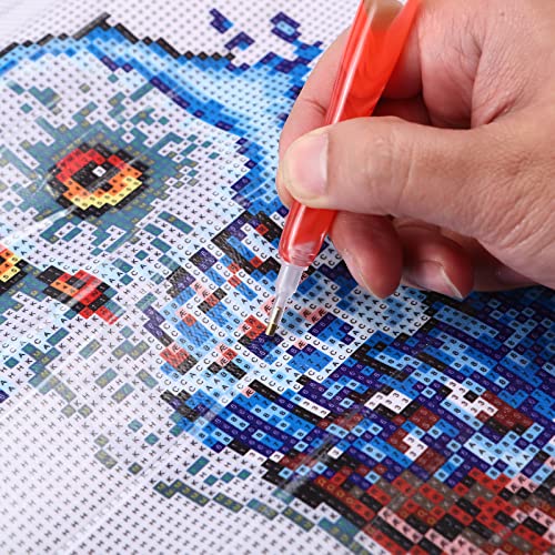 Rovyfota Diamond Painting Pen, Handmade Resin Diamond Painting Pens With Glue Clay And Various Tips, More Comfortable And Faster, 5D Diamond Painting Tools For Diamond Paintings Hobby (Red) #TOP3