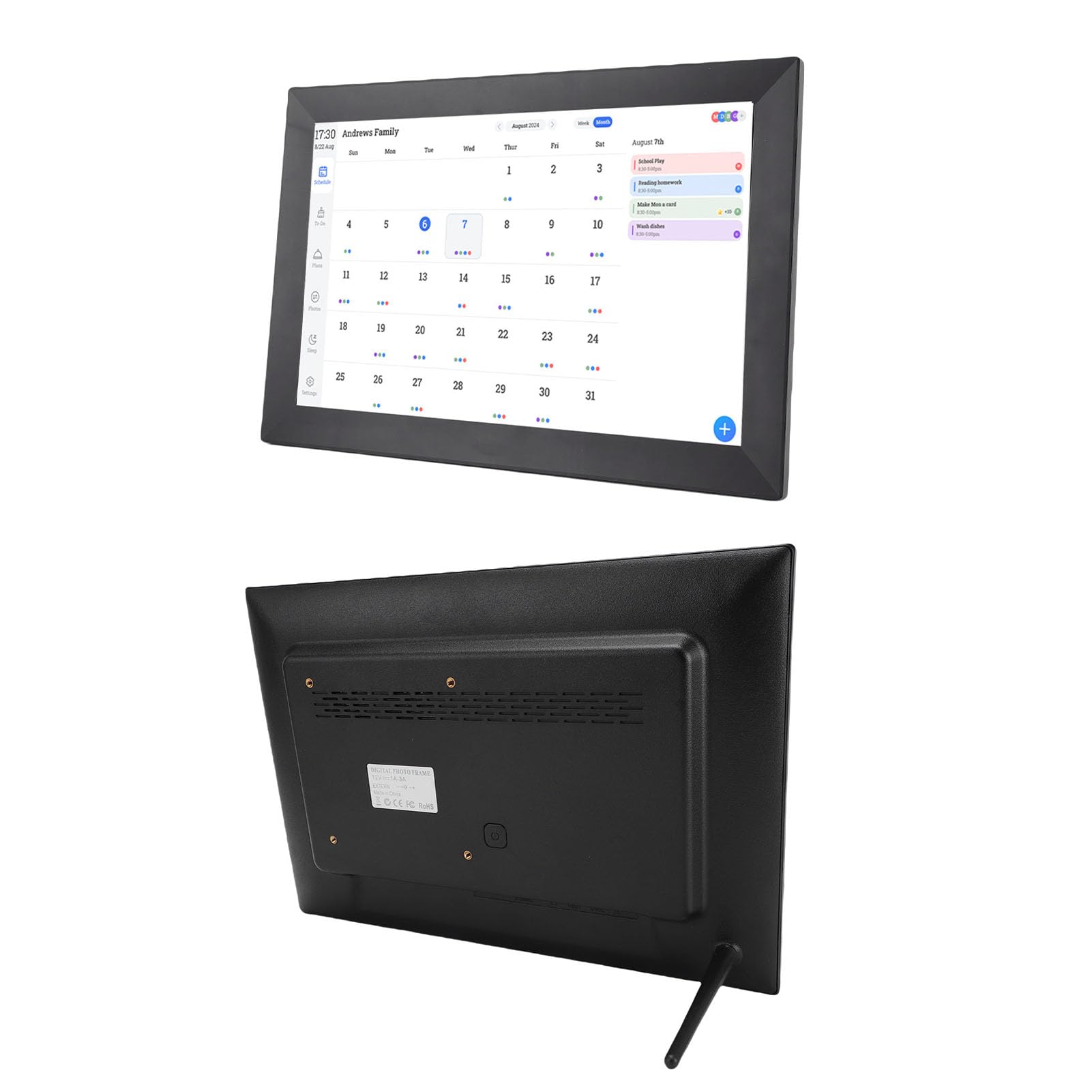 Intelligenter Digitaler Kalender, 13,3-Zoll-HD-Touchscreen-Familienplaner mit WLAN-Synchronisierung, Bildschirmfreigabe für Mehrere Benutzer, für die Organisation zu Hause und die