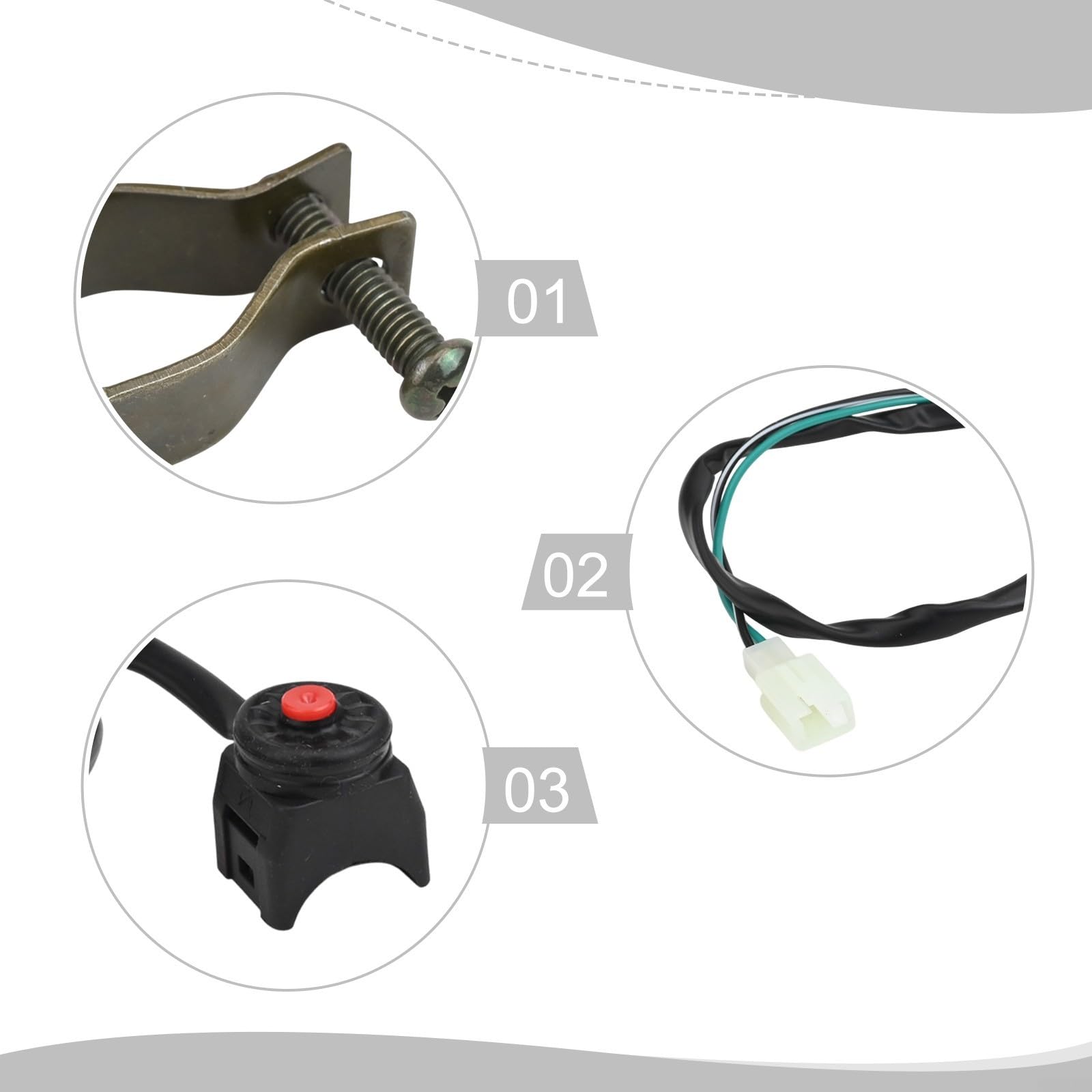 Interruttore di spegnimento per moto con pulsante di avviamento, interruttore motore, rosso