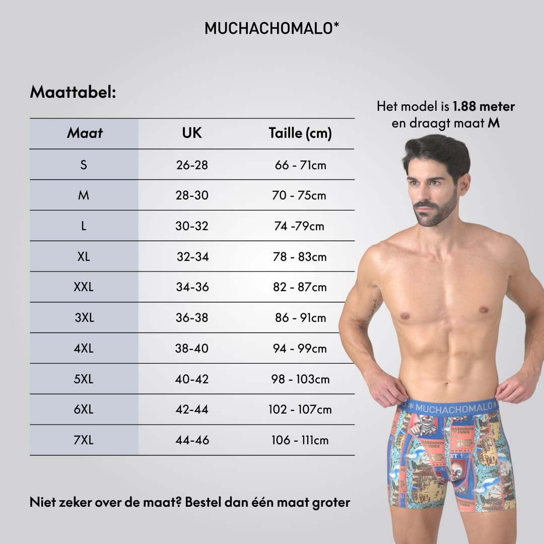 Muchachomalo Hombre Bóxer 3-Pack, Estampado, Algodón, Cinturilla Elástica