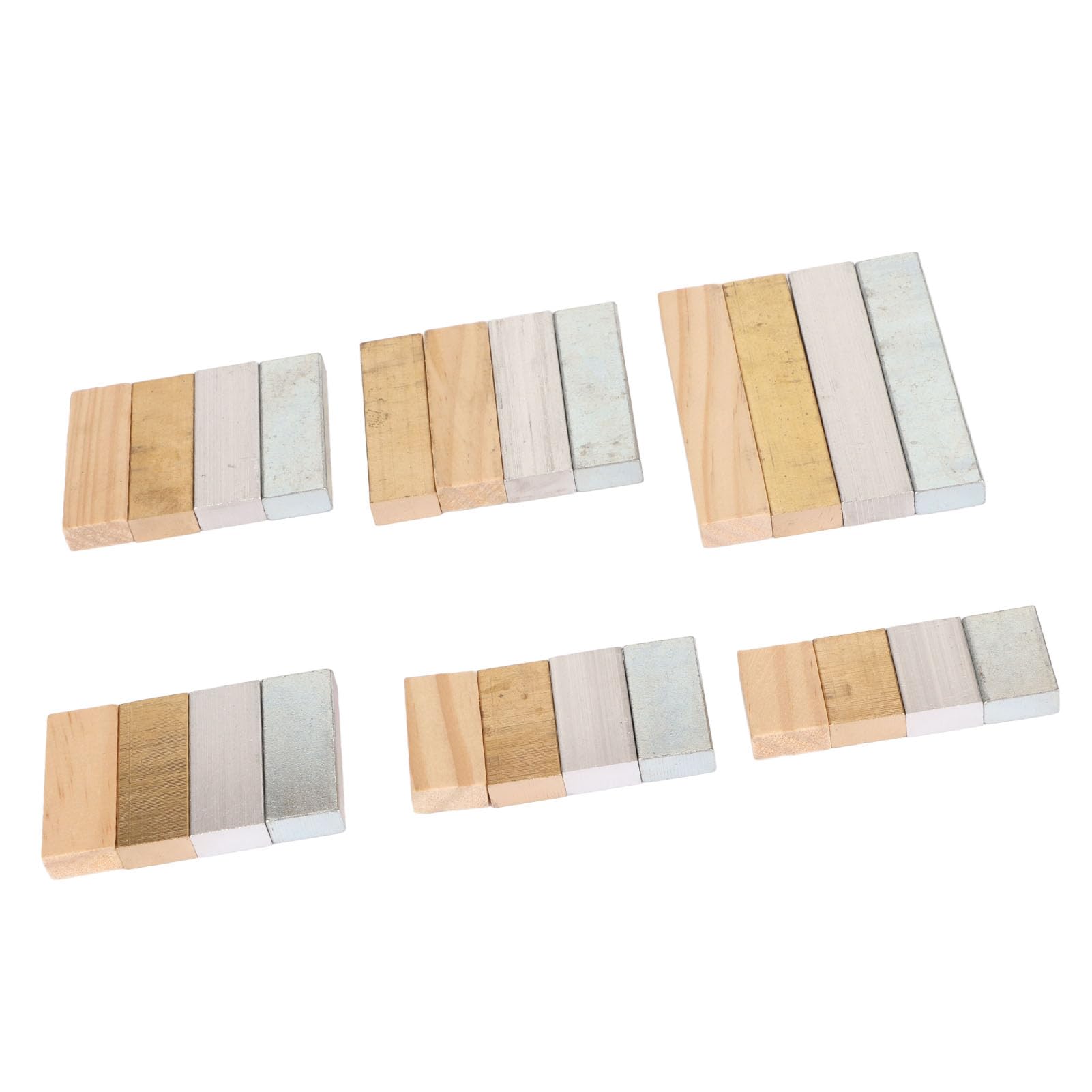 24pcs Scientific Density Cubes Set Copper Aluminum Iron Wood Fine Polishing Density Block Set for Laboratory School