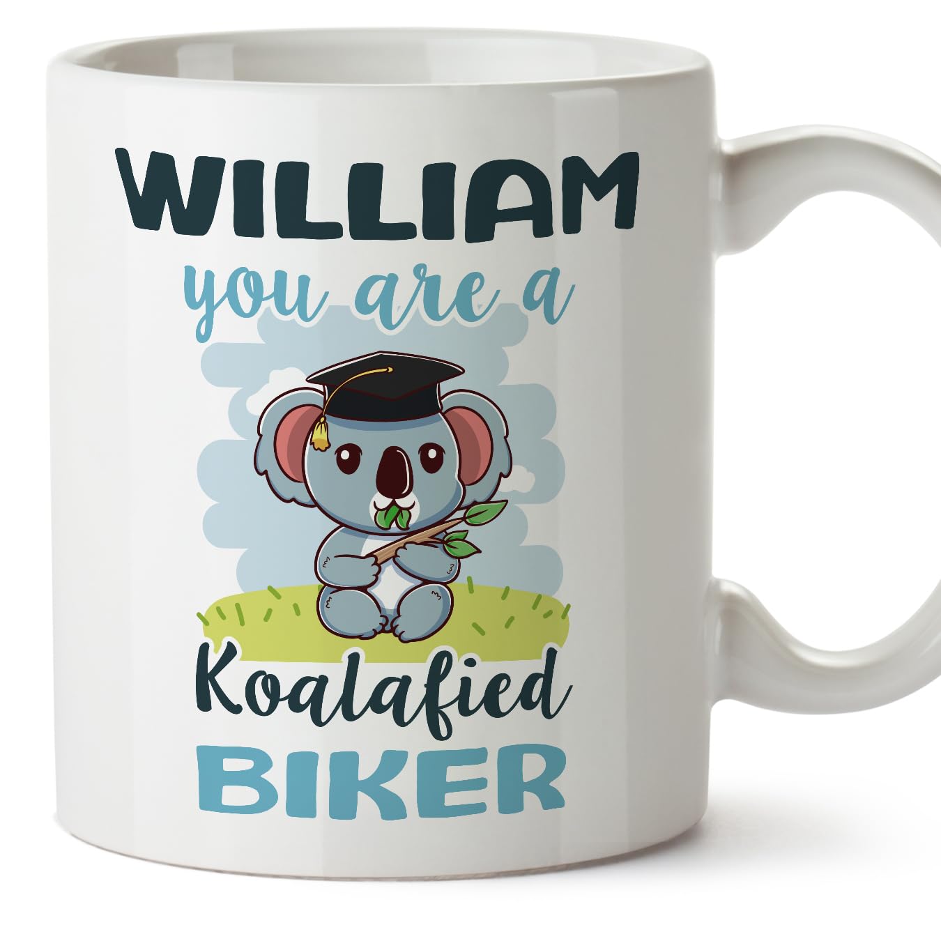 MUGFFINS Personalised Mug for Biker man - in English - Custom Koalafied - Funny Custom Gift for Colleagues - Ceramic 11oz Mug โ image 1